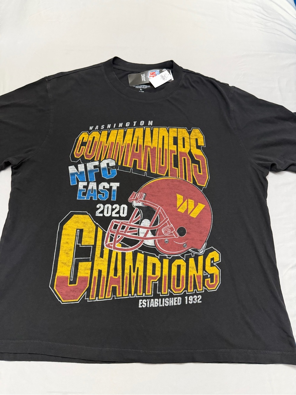 NFL Team Apparel Black Washington Commanders 2020 NFC East Champions Graphic Tee